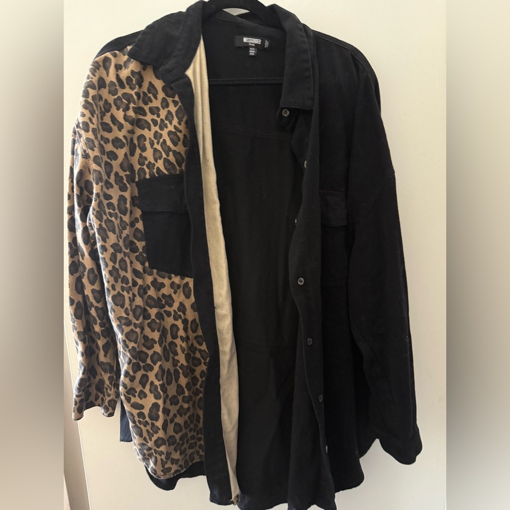 Missguided + Black and Brown Lightweight Shirt Jacket